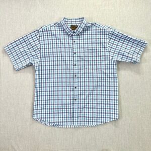 Walnut Creek Shirt Mens Size 2XL Blue Plaid Button Down Short Sleeve Casual